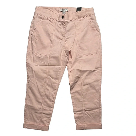 White House / Black Market Slim Skinny Utility Pink Crop Pant Size 4 - Picture 10 of 10